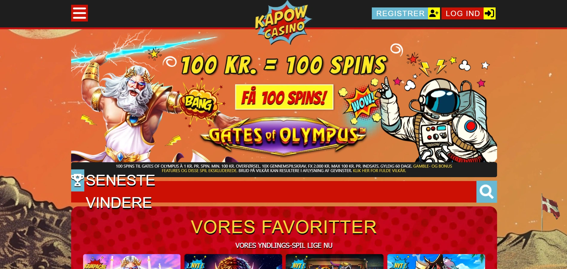 Kapow Casino Free Spins Tirsdag