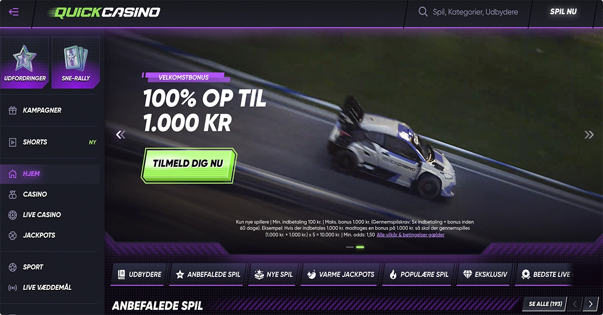 quickcasino hurtig udbetaling